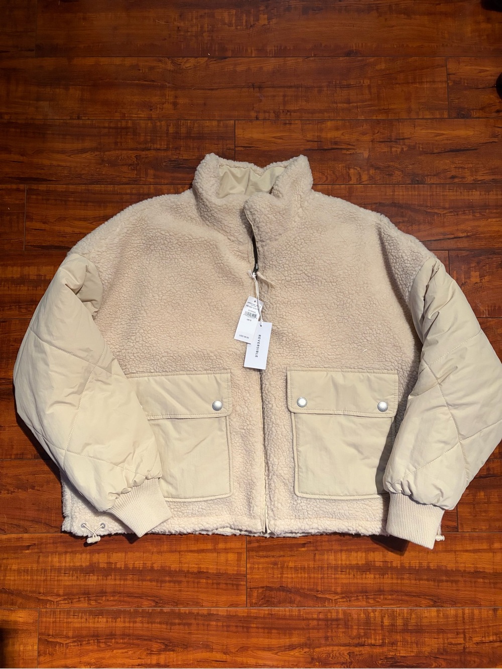 NWT American Eagle Outfitters Reversible Cream Jacket | Size Small